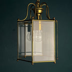 Vintage pendant lamp Italy '60s Brass Polished Glass Retro lighting