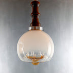 Large vintage murano glass pendant lamp by Mazzega Italy 1960s Mid-century lighting