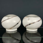 Vintage Murano Glass Table Lamps: Italian Mid-Century Modern Sphere, Set of 2
