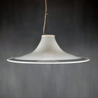 Murano glass white pendant lamp Italy 1970s Mid-century lighting XL ceiling lamp