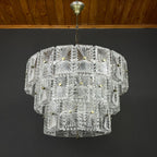 Vintage large crystal chandelier Italy 1960s