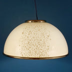 Vintage F.Fabbian Murano Glass Pendant Lamp: Beige Mid-Century Lighting
