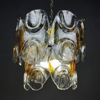 Murano chandelier by Mazzega Italy 1960s Mid-century modern italian lighting 14 murano glass petals