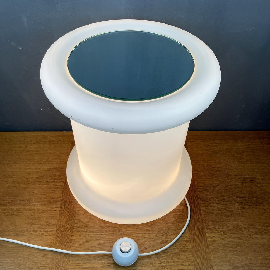 Vintage opaline glass floor lamp, Italy 1970s