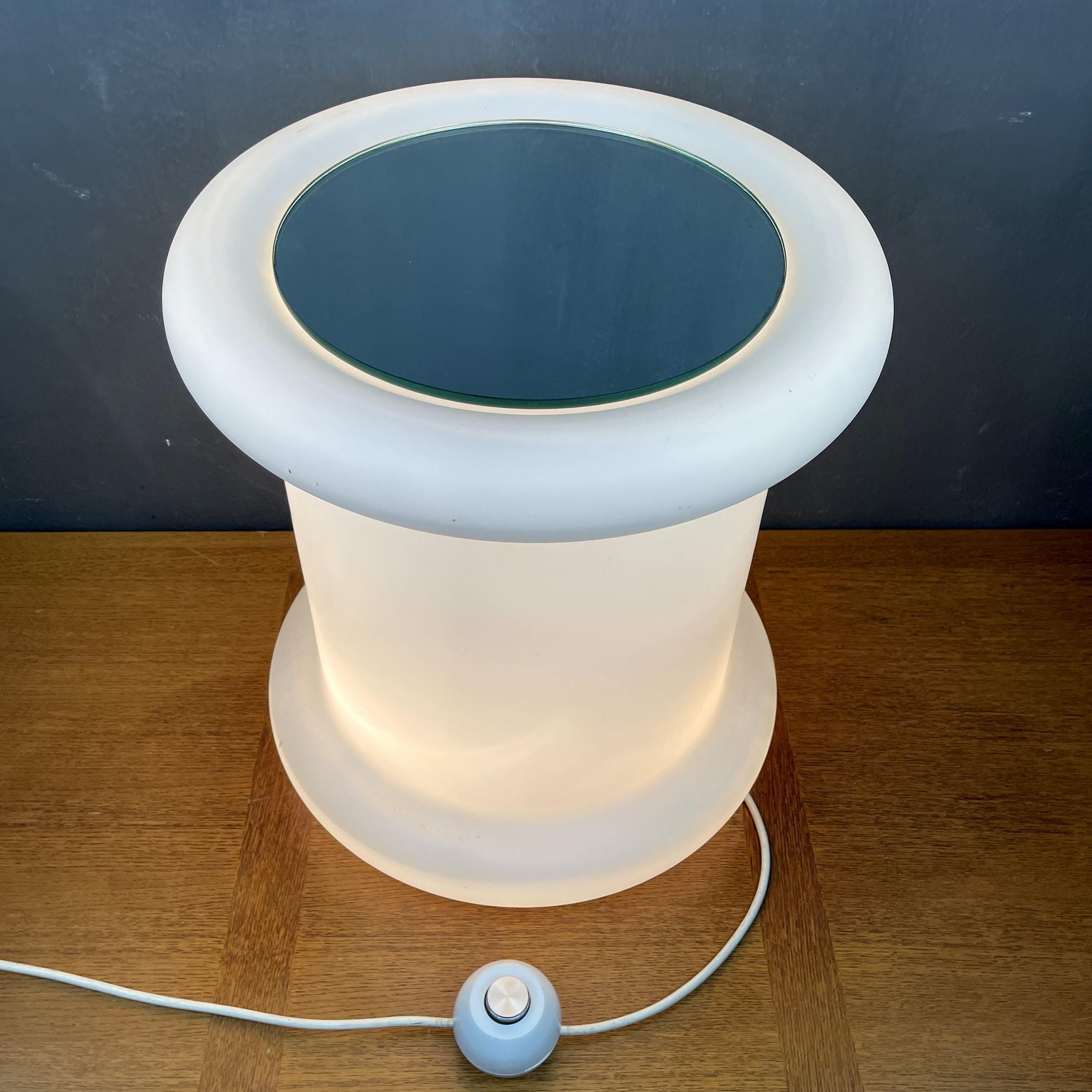 Vintage opaline glass floor lamp, Italy 1970s