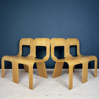 Mid-Century Plywood Dining Chairs Esse by Gigi Sabadin, Stilwood, Italy - Set of 4