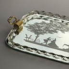 Vintage Venetian Murano glass Mirror Tray, Italy 1950s