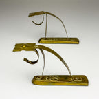 Antique Art Nouveau Brass Curtain Rod Brackets, Set of 2, Austria 1900s
