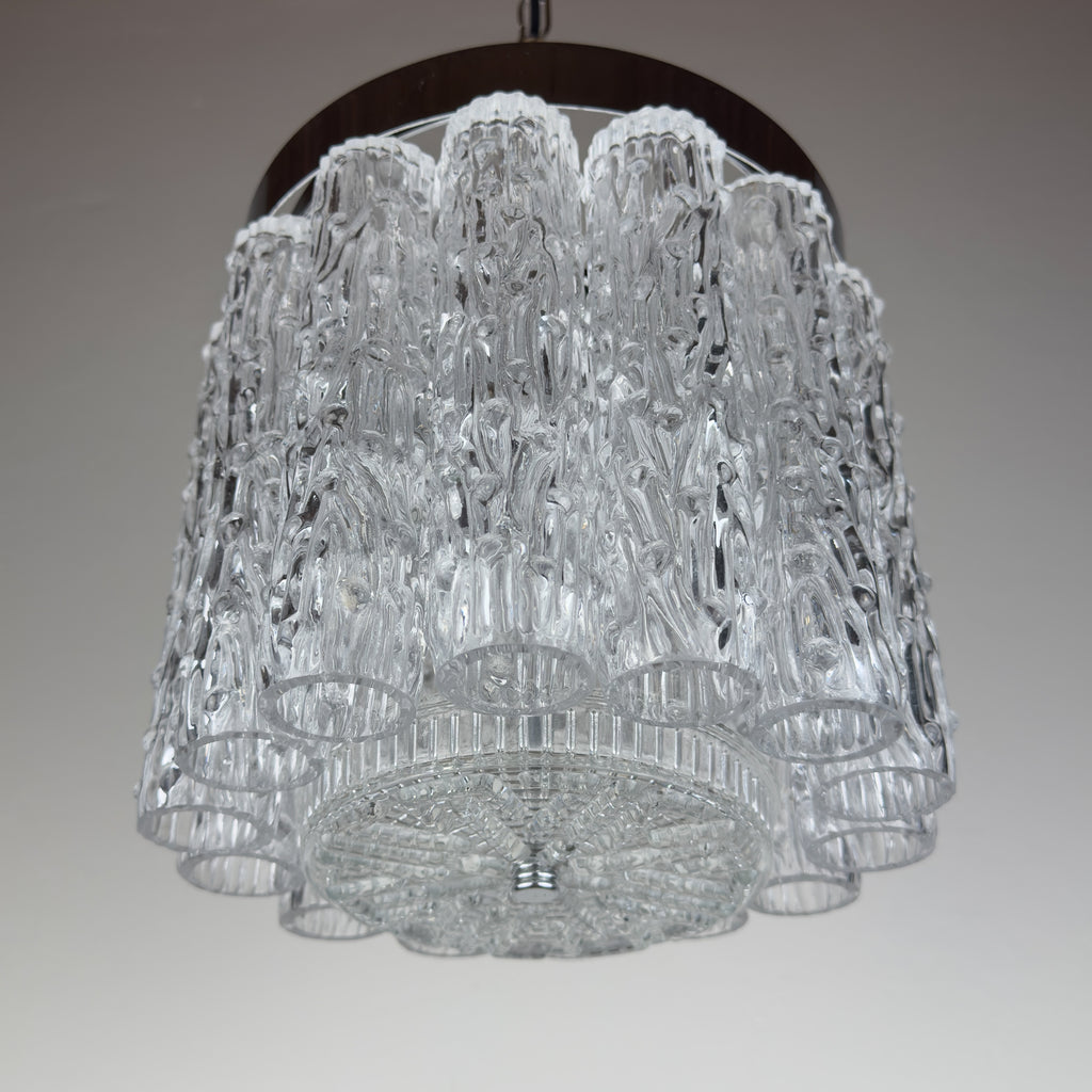 Vintage murano glass chandelier Tronchi by Toni Zuccheri for Venini, Italy 1960s
