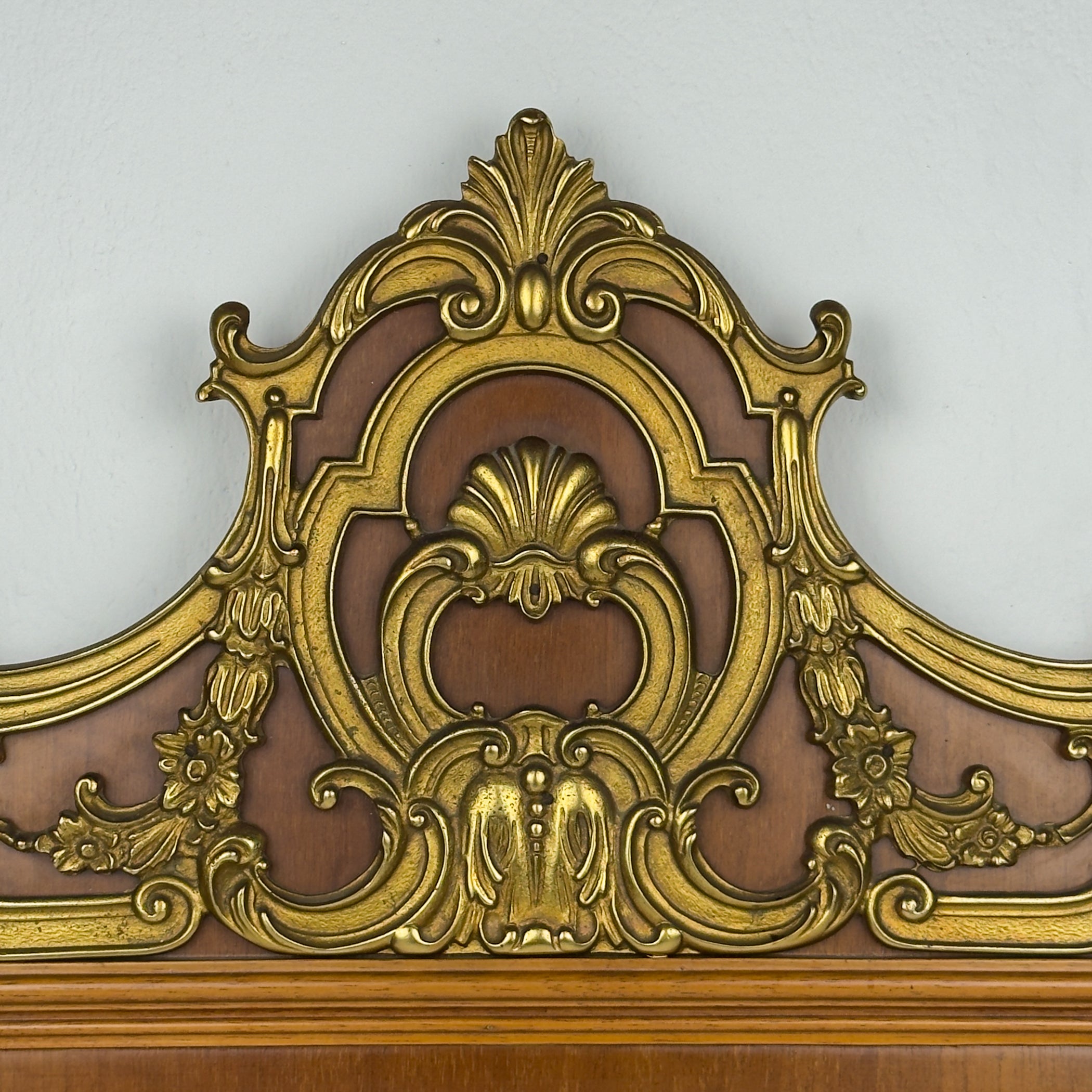 Vintage Large Wooden Wall Mirror, Italy 1950s