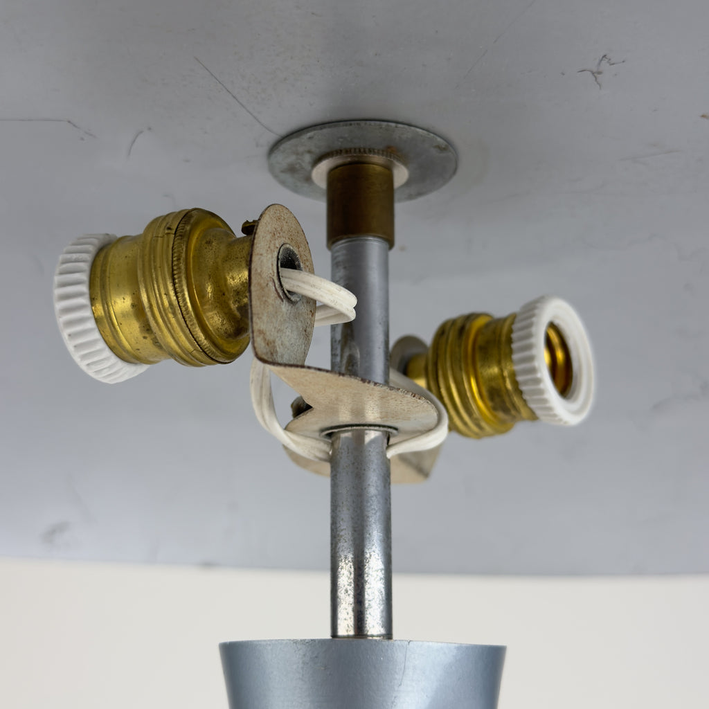 Grey industrial metal desk lamp Italy, 1960s