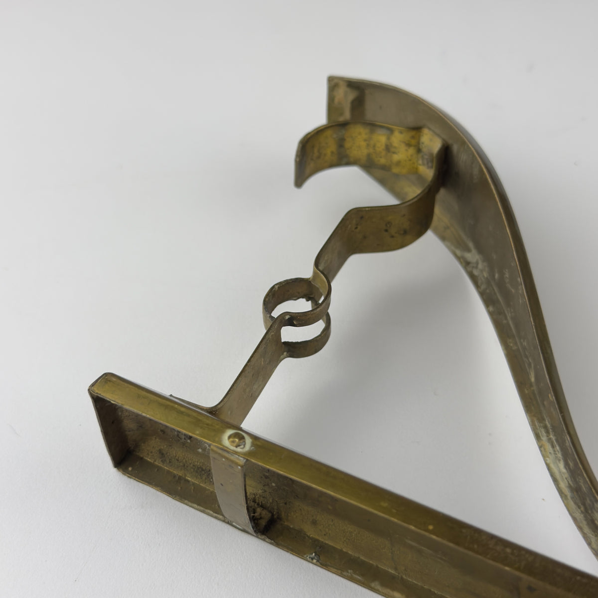 Antique Art Nouveau Brass Curtain Rod Brackets, Set of 4, Austria 1900s