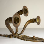 Antique Empire Bronze Wall Candle Sconces, Italy, Early 20th Century, Set of 2