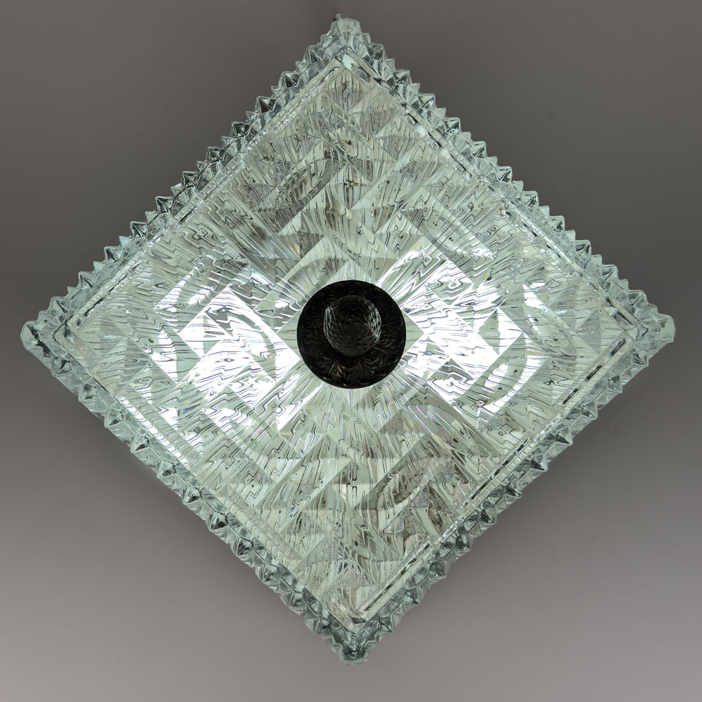 Vintage crystal ceiling lamp, Italy 1960s