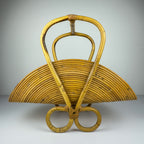 Vintage Bamboo magazine rack by Vivai Del Sud, Italy 1960s