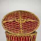 Vintage rattan basket, Italy 1950s