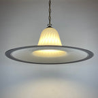 Vintage White Murano Glass Pendant Lamp: Mid-Century Italian Lighting