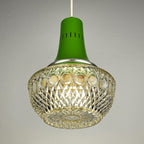 Mid-century green pendant lamp by Targetti Sankey, Italy 1960s, Vintage Italian lighting Space Age