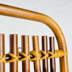 Mid-century modern Bamboo & Rattan Coat Rack by Olaf von Bohr, Italy, 1950s