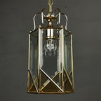 Vintage pendant lamp Italy '60s Brass Polished Glass Retro lighting Mid-century italian modern