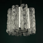 Vintage Ice Murano chandelier by AV Mazzega, Italy 1970s, Mid-century Italian lighting