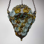 Antique murano glass pendant lamp, Italy 1910s Art Nouveau vintage lighting
