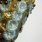 Antique murano glass pendant lamp, Italy 1910s Art Nouveau vintage lighting