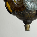 Antique murano glass pendant lamp, Italy 1910s Art Nouveau vintage lighting