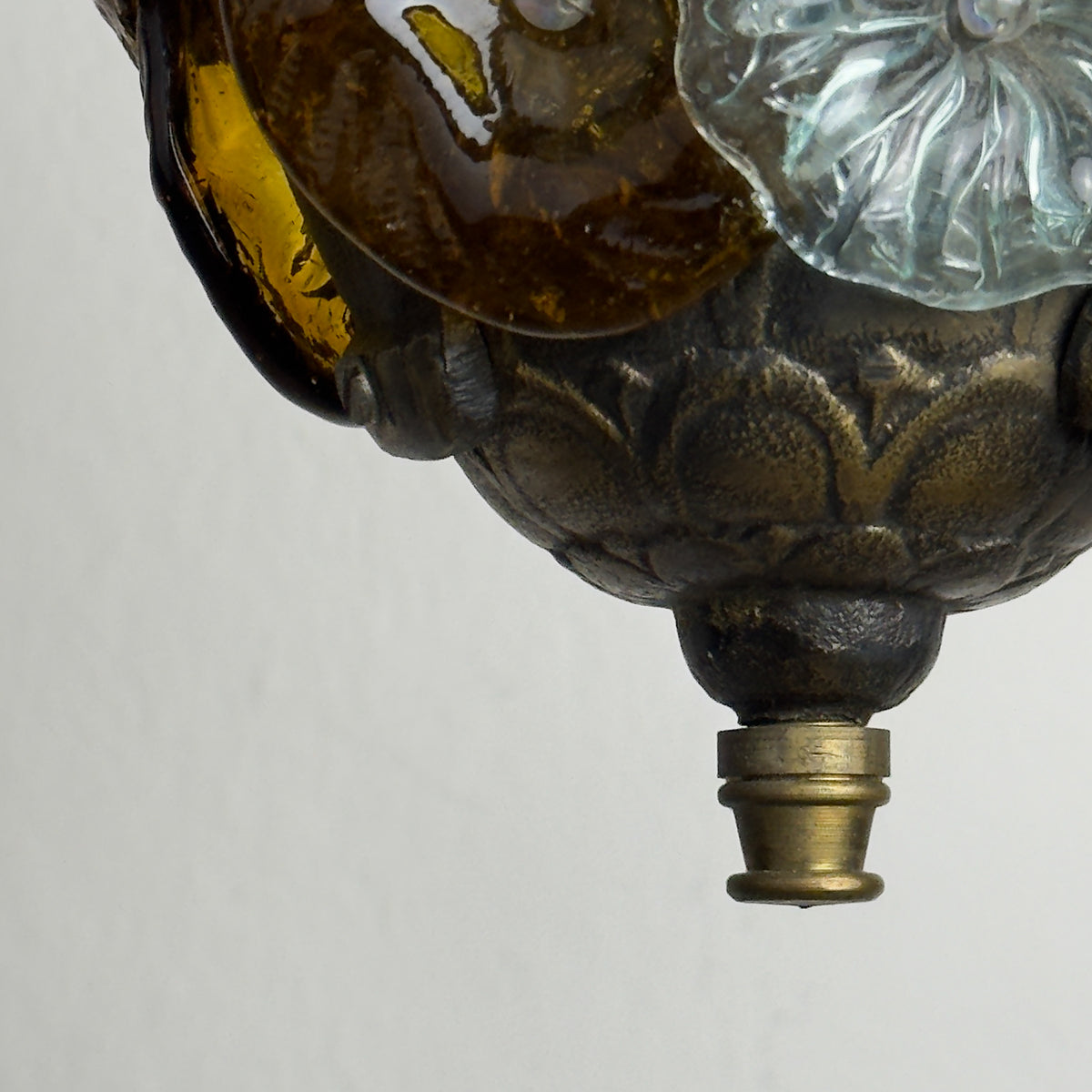 Antique murano glass pendant lamp, Italy 1910s Art Nouveau vintage lighting