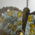 Antique murano glass pendant lamp, Italy 1910s Art Nouveau vintage lighting