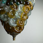 Antique murano glass pendant lamp, Italy 1910s Art Nouveau vintage lighting