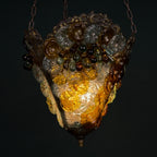 Antique murano glass pendant lamp, Italy 1910s Art Nouveau vintage lighting