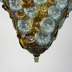 Antique murano glass pendant lamp, Italy 1910s Art Nouveau vintage lighting