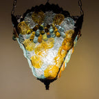 Antique murano glass pendant lamp, Italy 1910s Art Nouveau vintage lighting