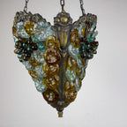 Antique murano glass pendant lamp, Italy 1910s Art Nouveau vintage lighting
