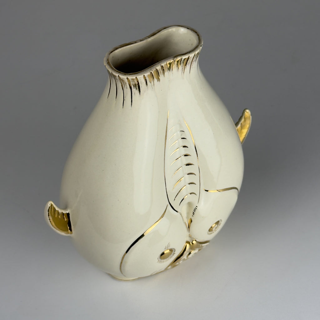 Vintage ceramic fish-shaped vase, Italy 1950s