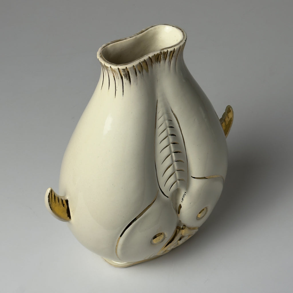 Vintage ceramic fish-shaped vase, Italy 1950s