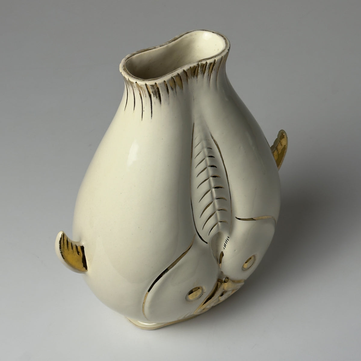 Vintage ceramic fish-shaped vase, Italy 1950s