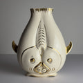 Vintage ceramic fish-shaped vase, Italy 1950s