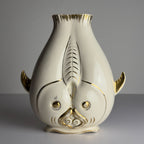 Vintage ceramic fish-shaped vase, Italy 1950s
