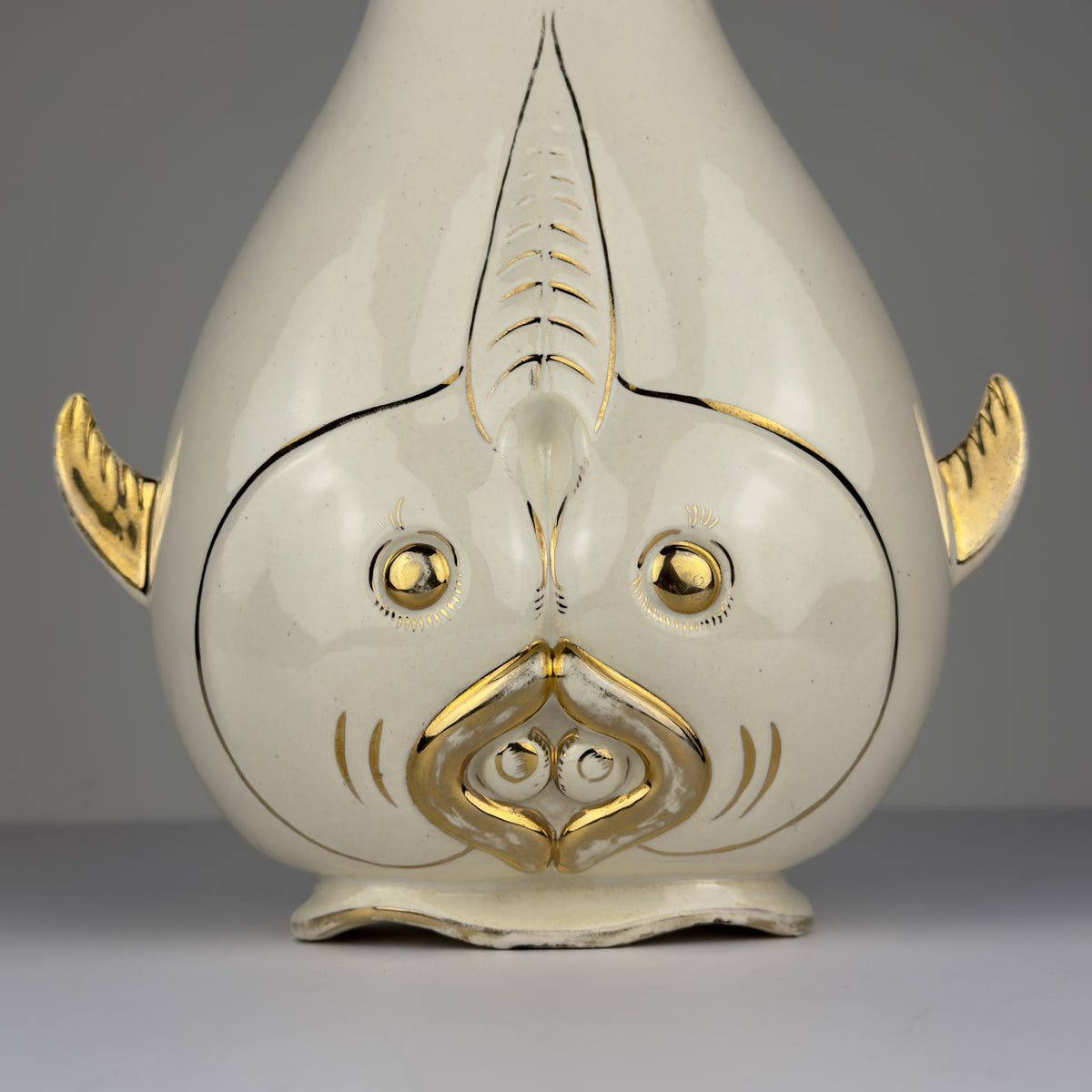 Vintage ceramic fish-shaped vase, Italy 1950s