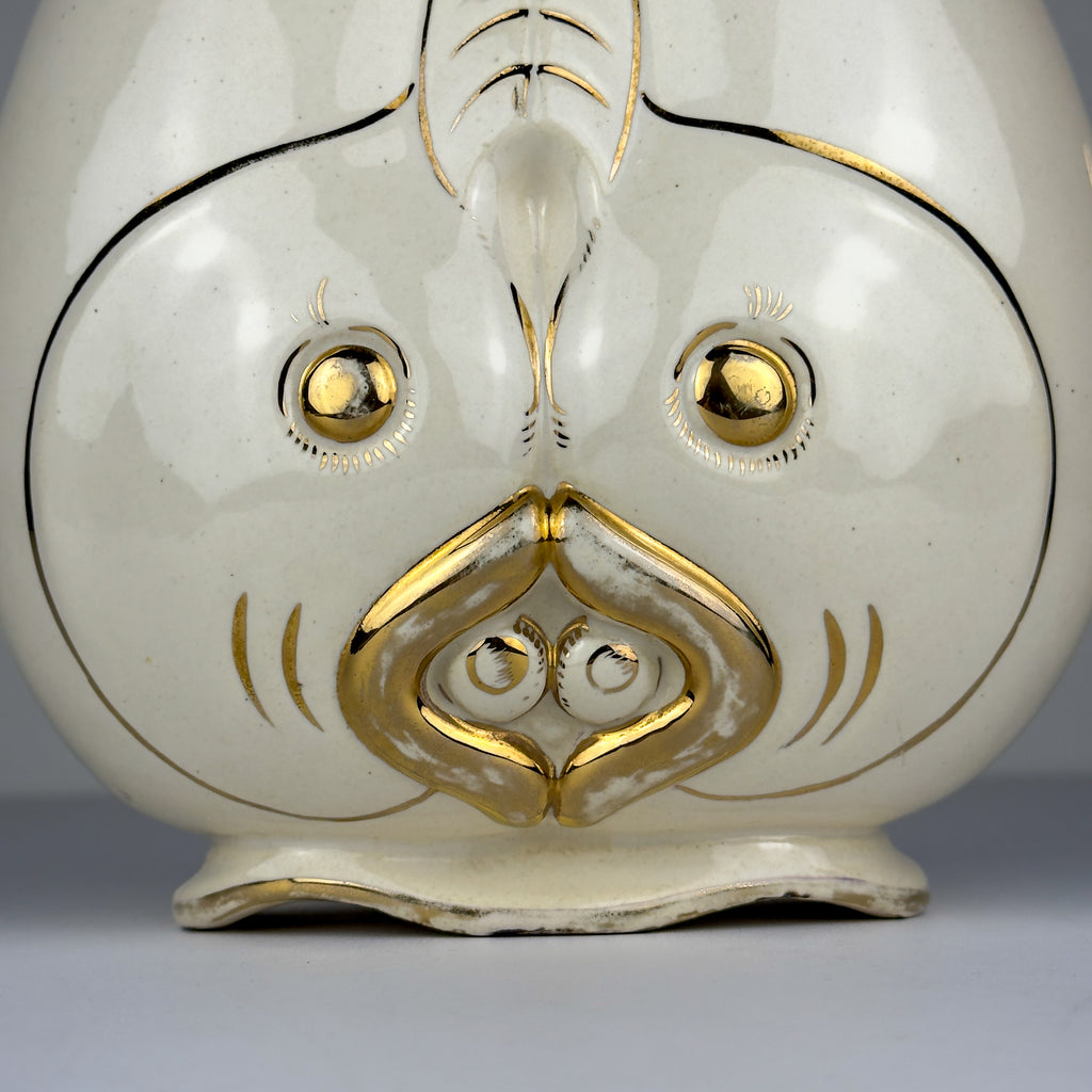 Vintage ceramic fish-shaped vase, Italy 1950s