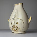 Vintage ceramic fish-shaped vase, Italy 1950s