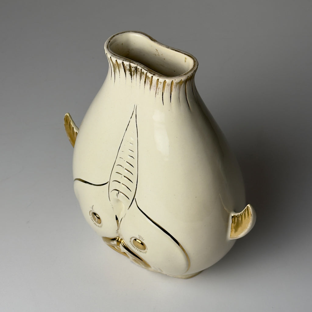 Vintage ceramic fish-shaped vase, Italy 1950s