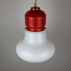 Vintage opaline glass pendant lamp Arianna by Piero Brombin for Artemide, Italy 1980s