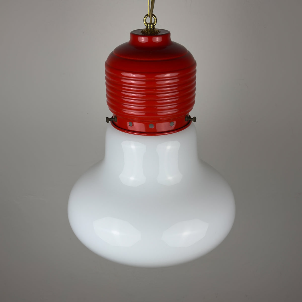 Vintage opaline glass pendant lamp Arianna by Piero Brombin for Artemide, Italy 1980s
