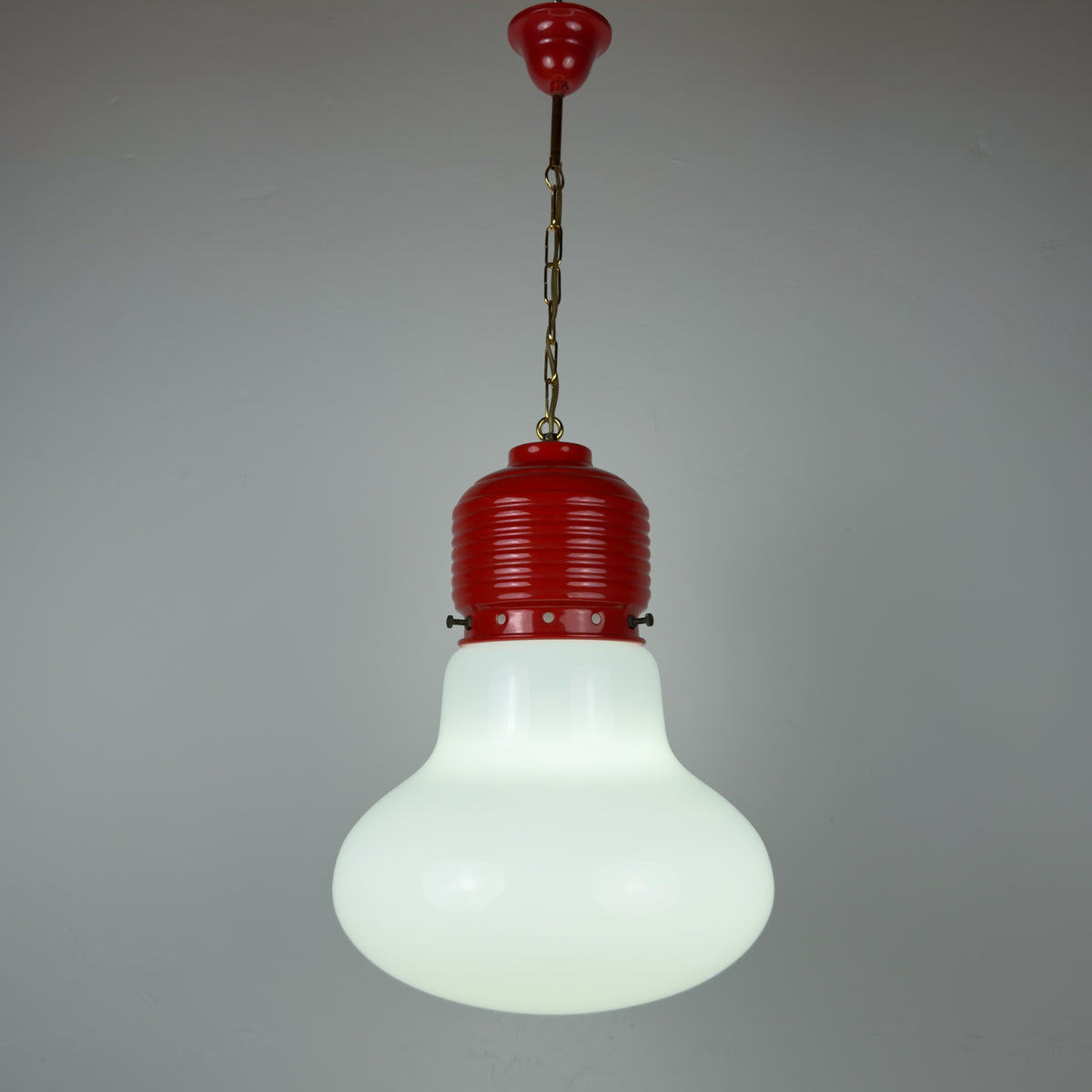 Vintage opaline glass pendant lamp Arianna by Piero Brombin for Artemide, Italy 1980s