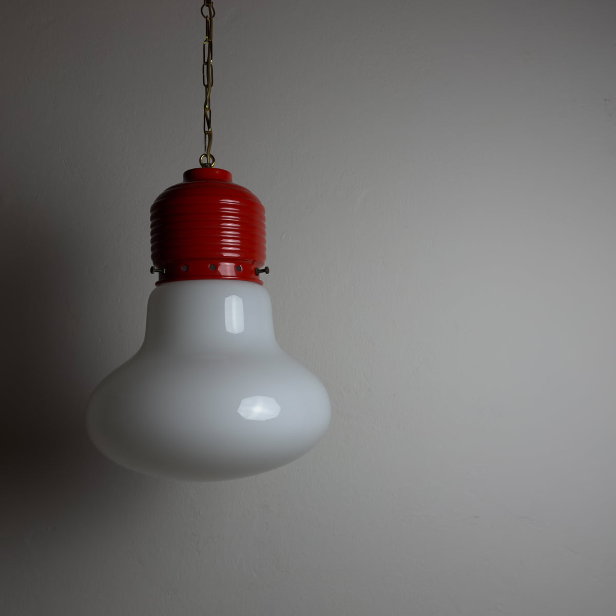 Vintage opaline glass pendant lamp Arianna by Piero Brombin for Artemide, Italy 1980s