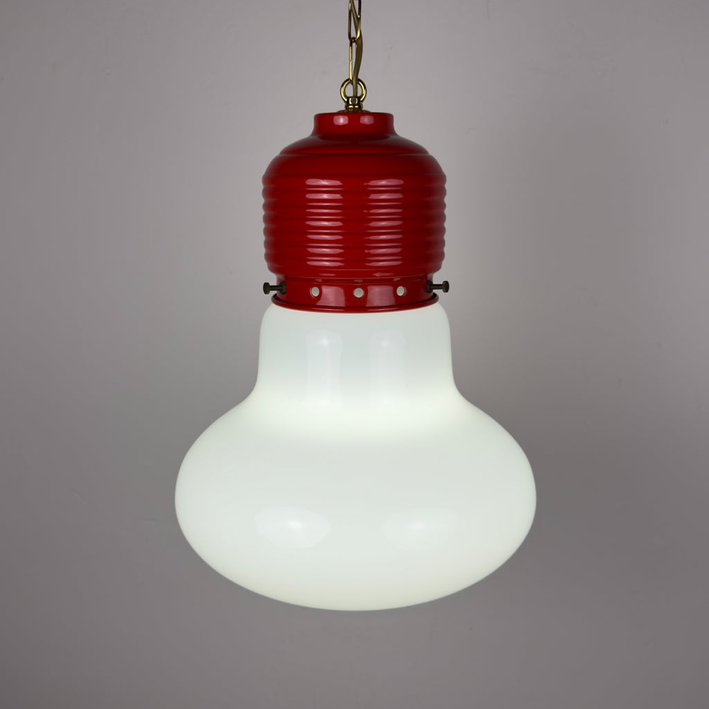 Vintage opaline glass pendant lamp Arianna by Piero Brombin for Artemide, Italy 1980s