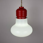 Vintage opaline glass pendant lamp Arianna by Piero Brombin for Artemide, Italy 1980s